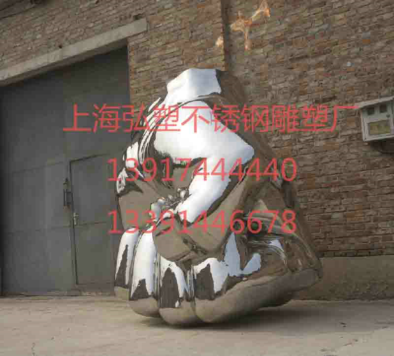 鏡面不銹鋼動(dòng)物雕塑，不銹鋼抽象雕塑，現(xiàn)代不銹鋼雕塑G1
